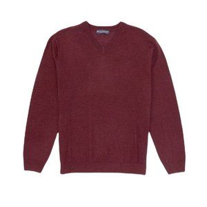 Hart Schaffner Marx 3XB Extra Fine Merino Wool Pullover V-Neck Sweater Merlot